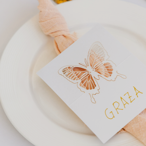 Napkin hire peach event