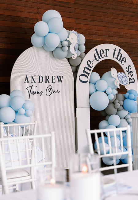 oneder the sea theme birthday son blue theme